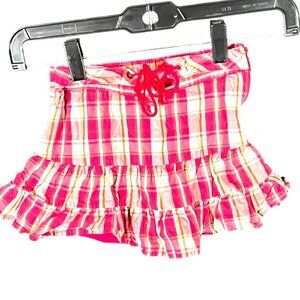 French Toast Girls Pink Plaid Ruffle Skort With Built-In Shorts Sz 5 Multicolor
